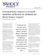 Coronavirus causes a record number of hotels to default on their loans: report